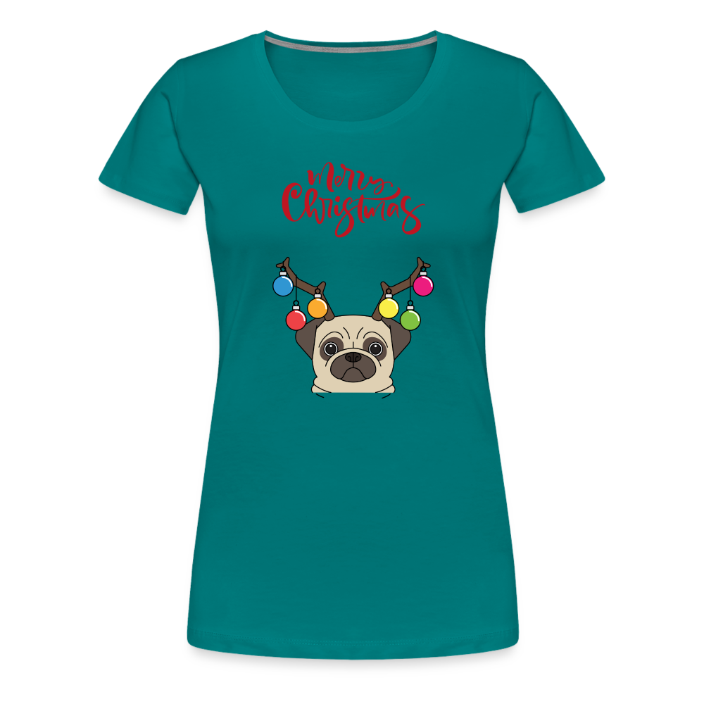 Frauen Premium T-Shirt - Christmas Mops - Divablau