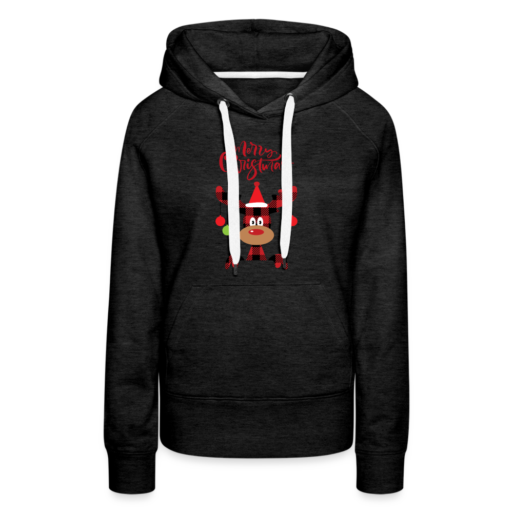 Frauen Premium Hoodie - Rentier Karo - Anthrazit