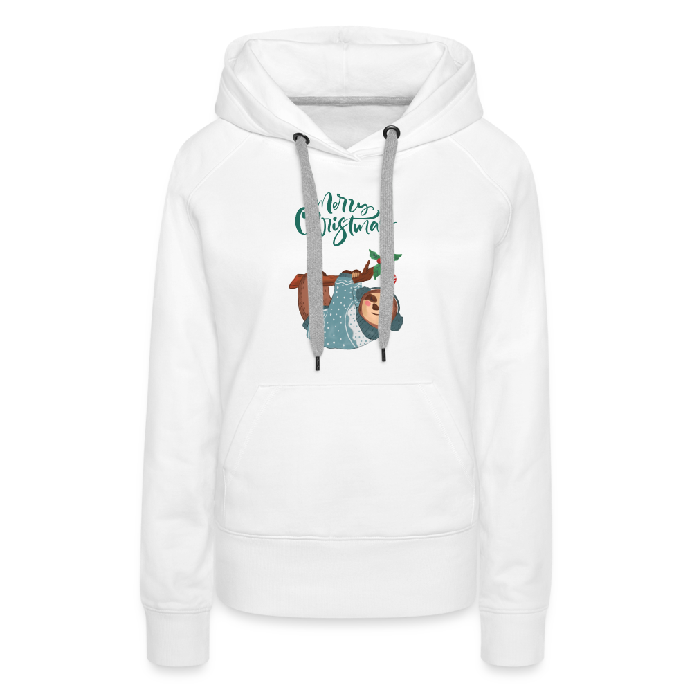 Frauen Premium Hoodie - Christmas Faultier - weiß