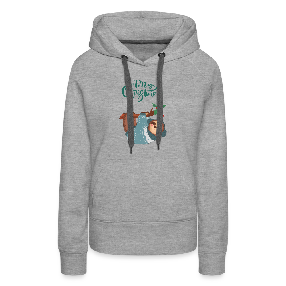 Frauen Premium Hoodie - Christmas Faultier - Grau meliert