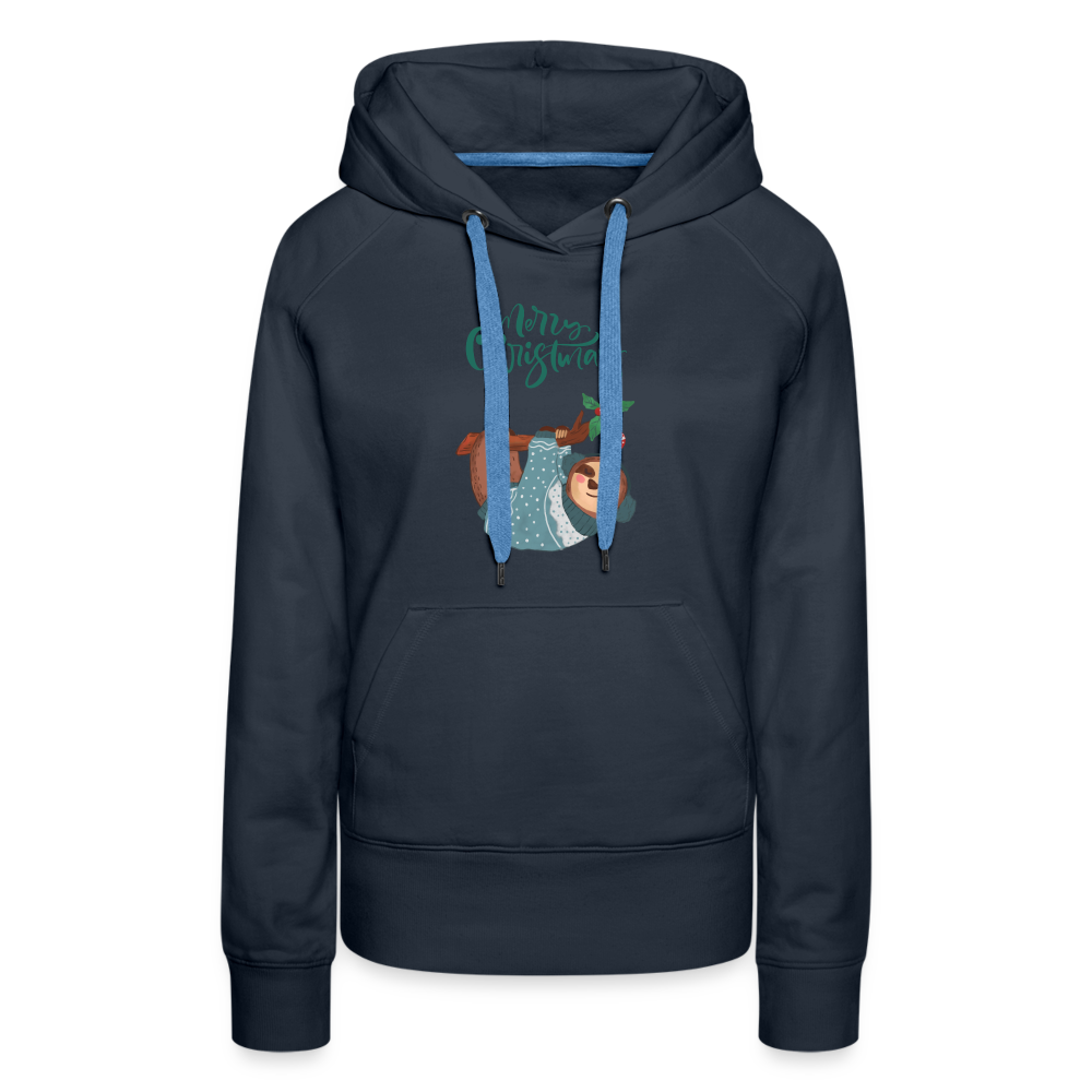 Frauen Premium Hoodie - Christmas Faultier - Navy