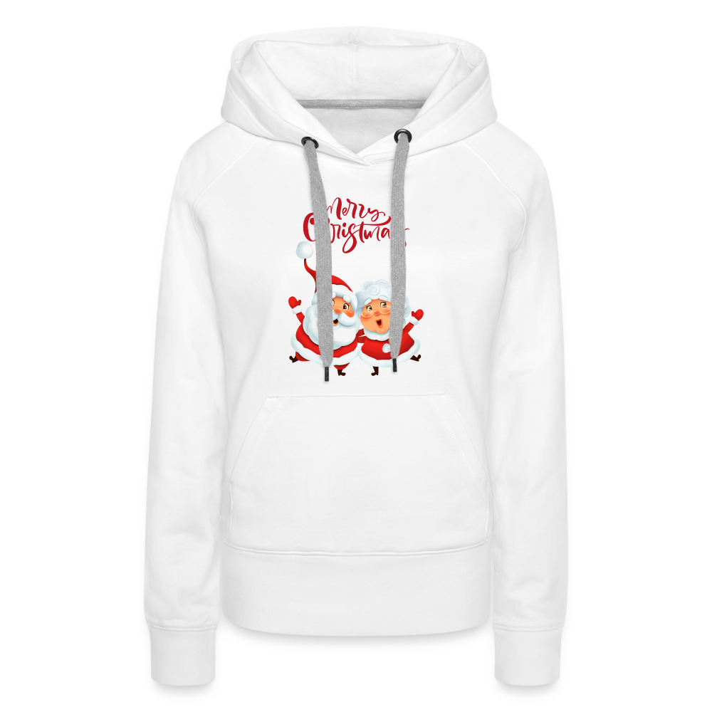 Frauen Premium Hoodie - Santa & Mrs. Clause - weiß