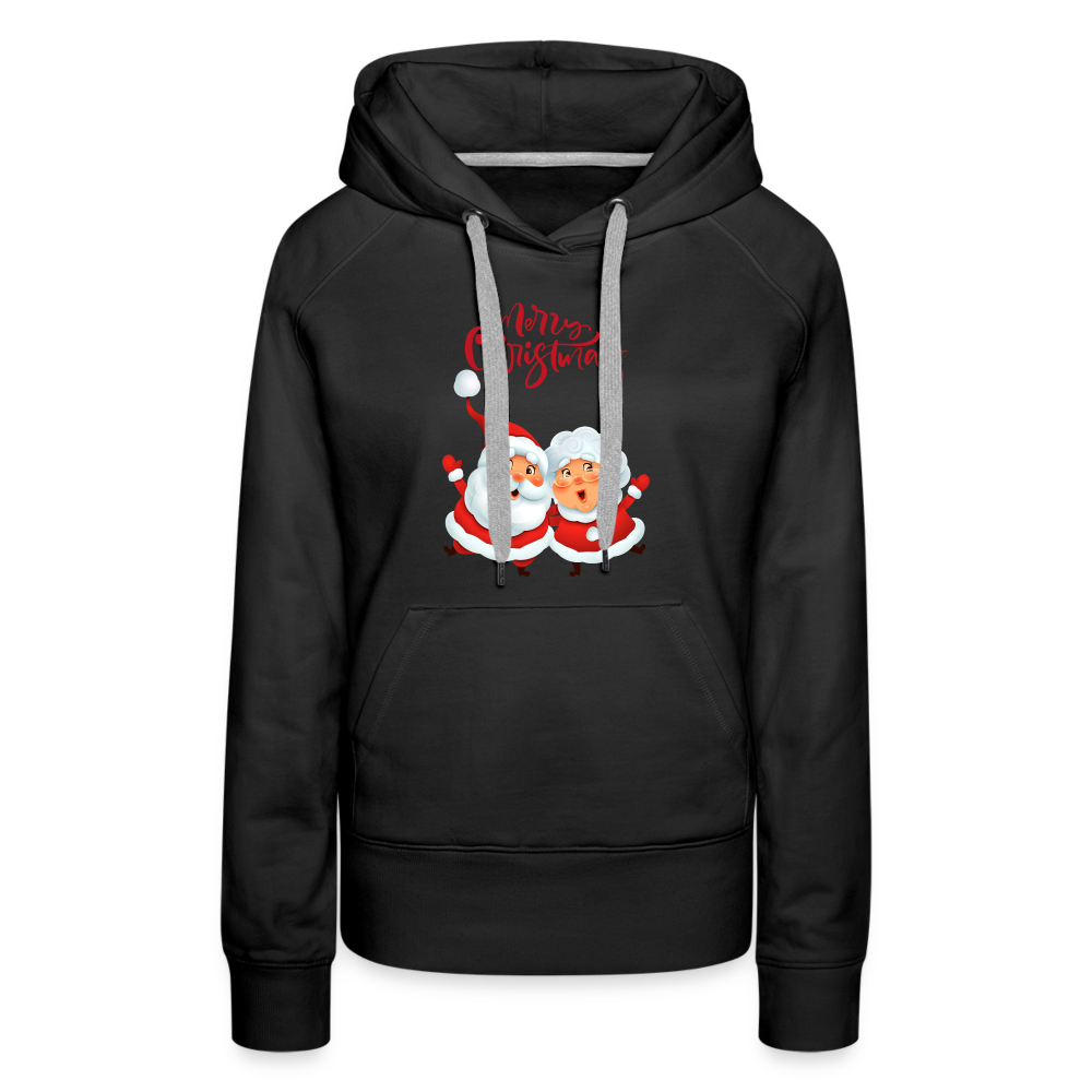 Frauen Premium Hoodie - Santa & Mrs. Clause - Schwarz