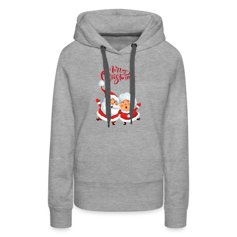 Frauen Premium Hoodie - Santa & Mrs. Clause - Grau meliert