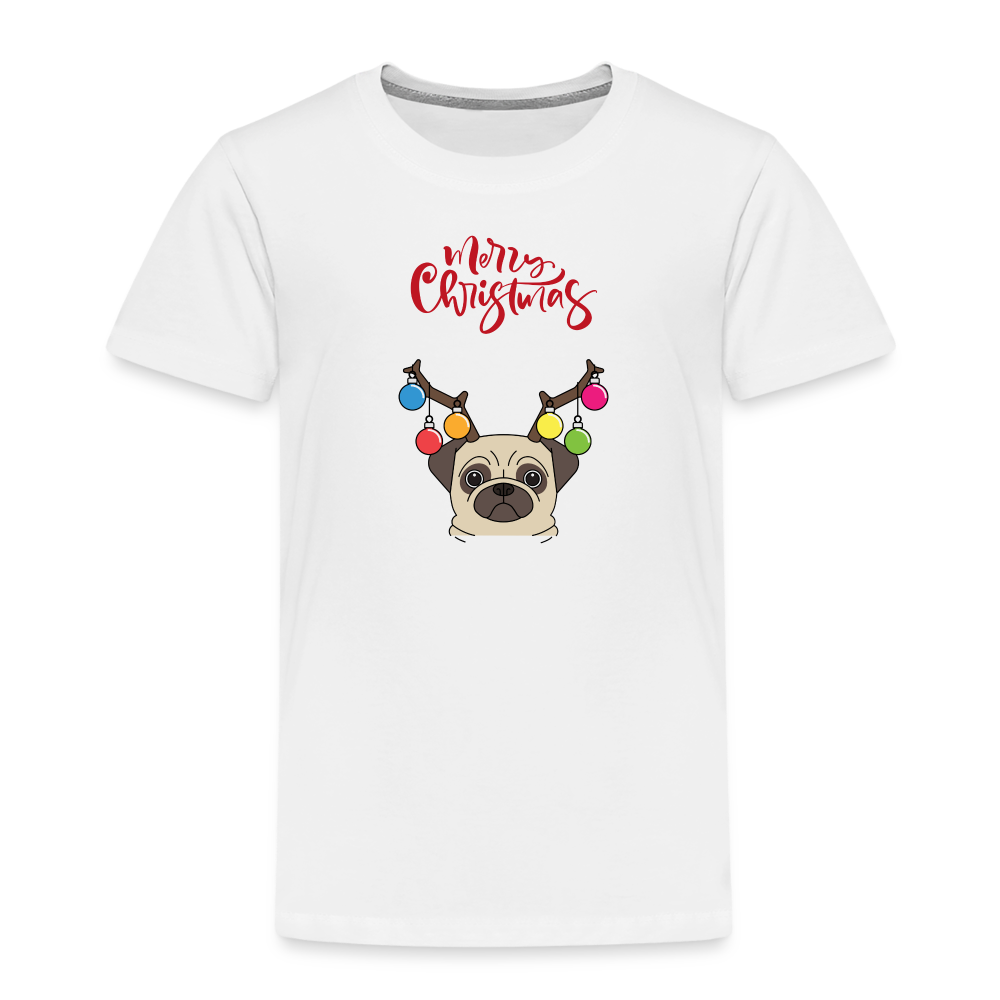 Kinder Premium T-Shirt - Christmas Mops - weiß