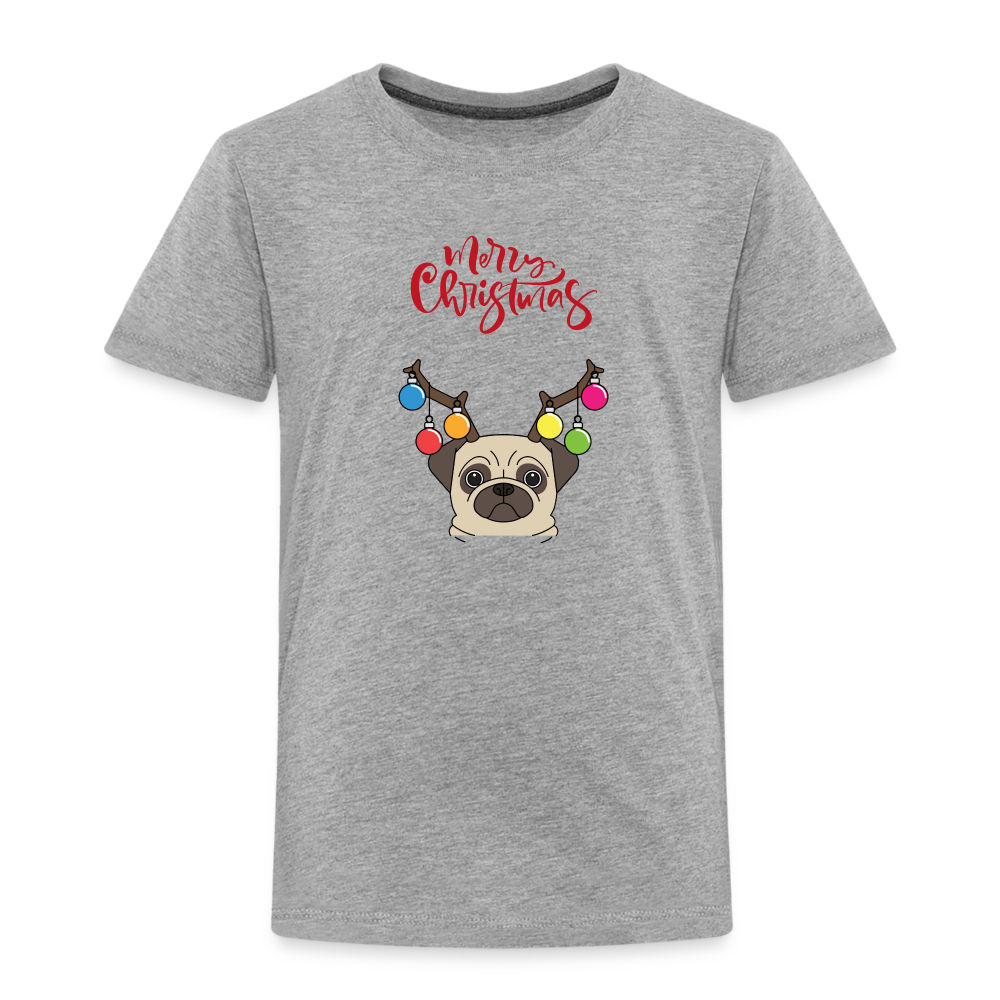 Kinder Premium T-Shirt - Christmas Mops - Grau meliert