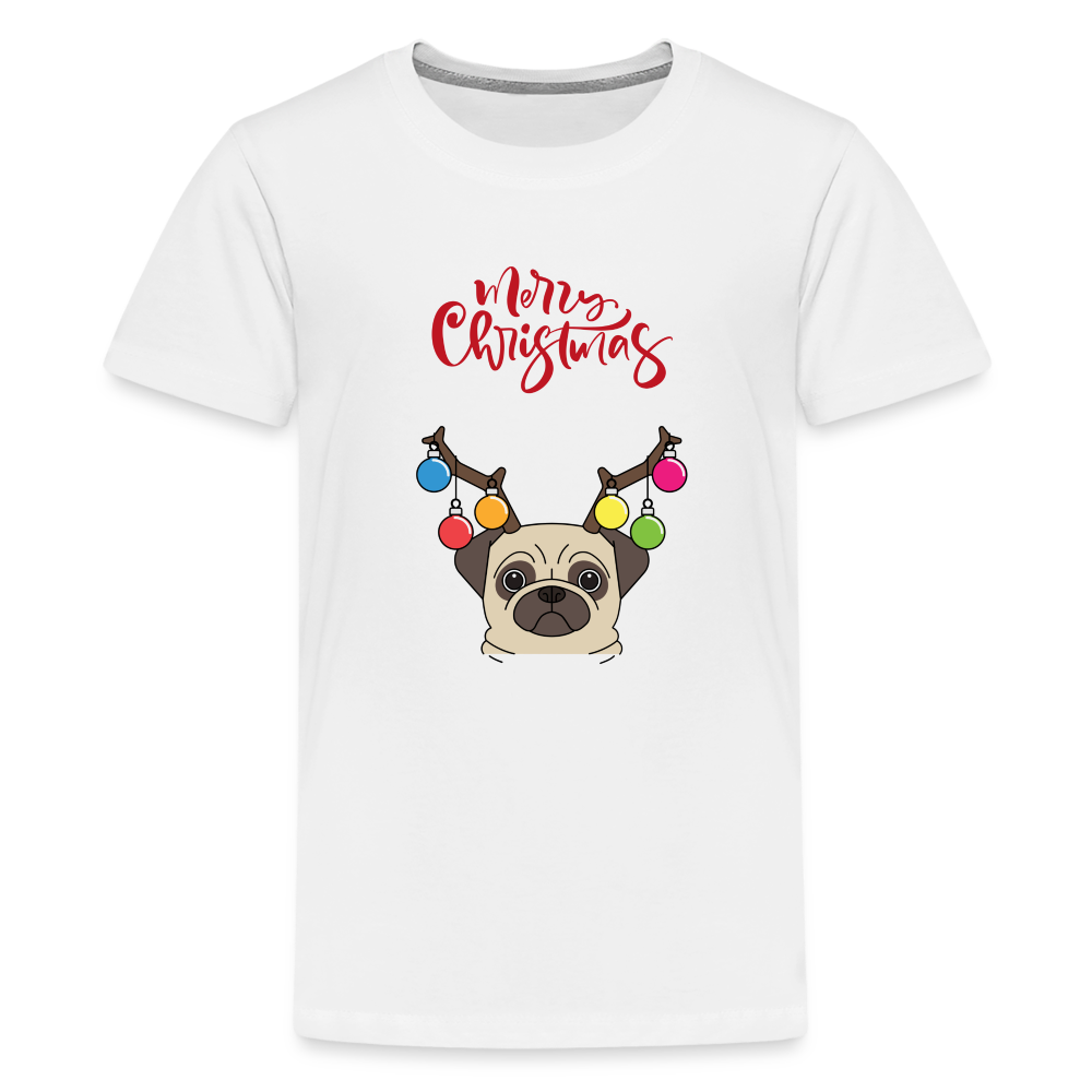 Teenager Premium T-Shirt - Christmas Mops - weiß