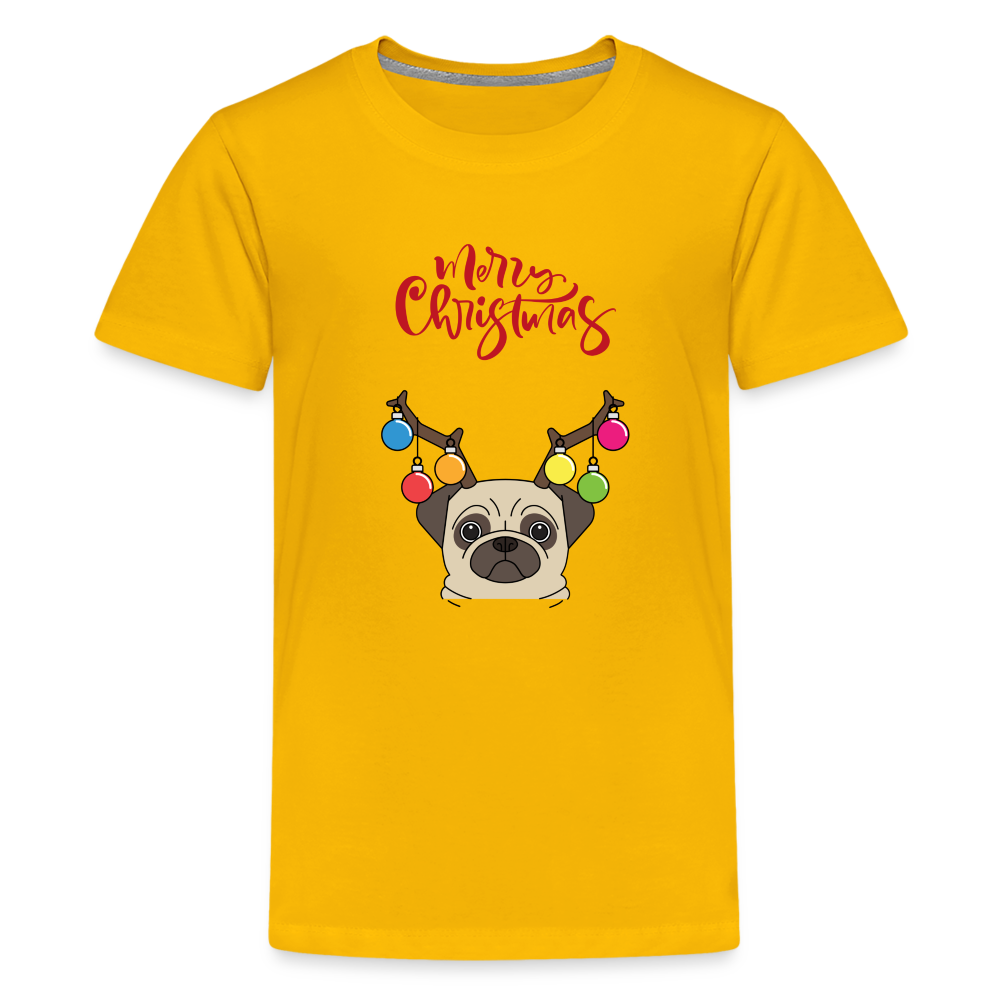 Teenager Premium T-Shirt - Christmas Mops - Sonnengelb