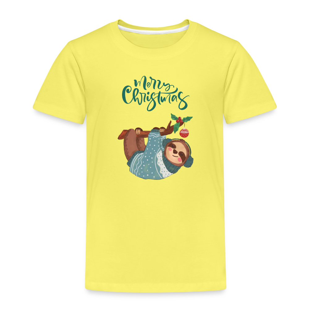 Kinder Premium T-Shirt - Christmas Faultier - Gelb