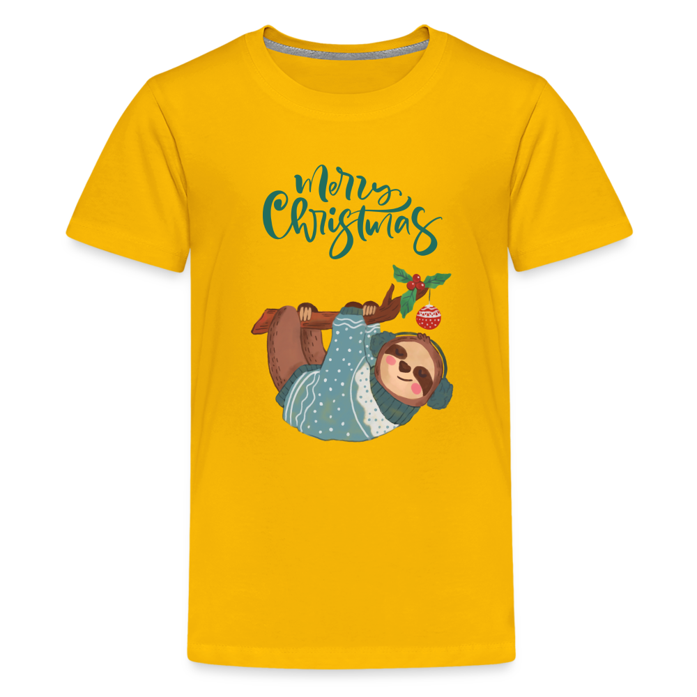 Teenager Premium T-Shirt - Christmas Faultier - Sonnengelb