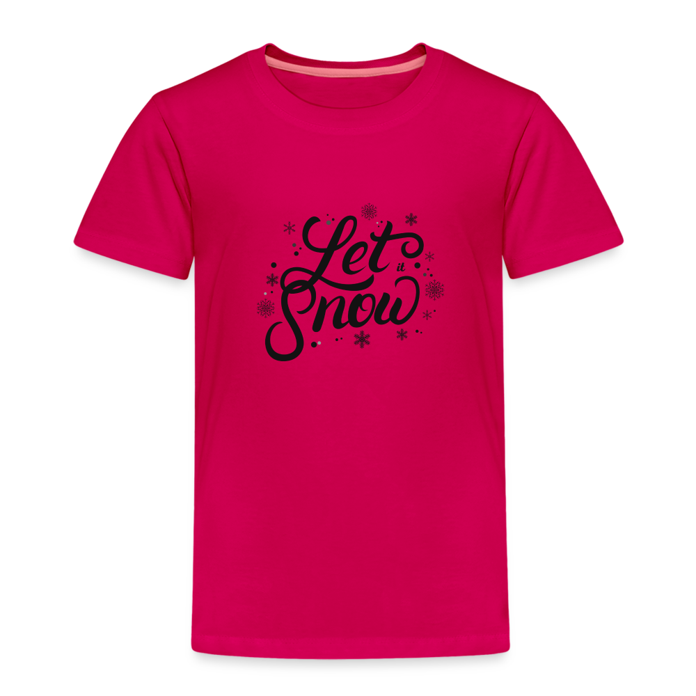 Kinder Premium T-Shirt - Let it snow - dunkles Pink