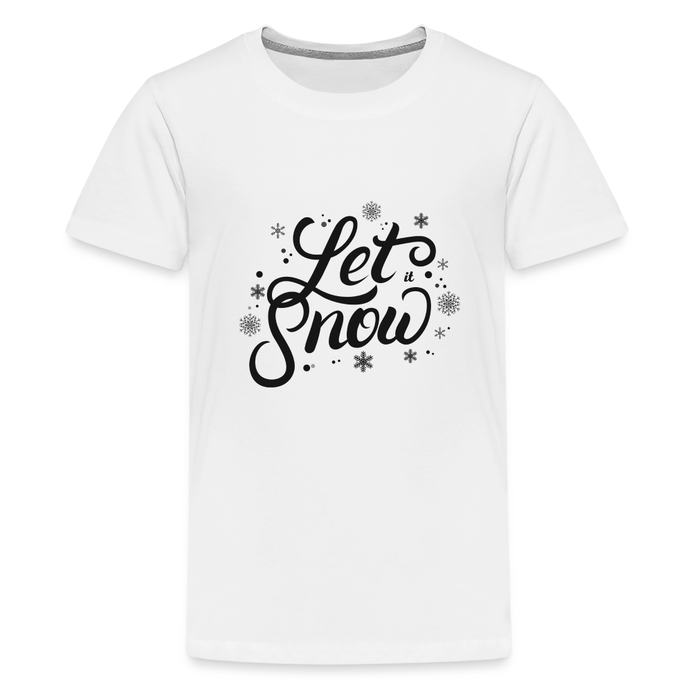 Teenager Premium T-Shirt - Let it snow - weiß