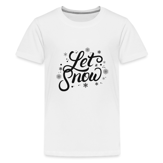 Teenager Premium T-Shirt - Let it snow - weiß