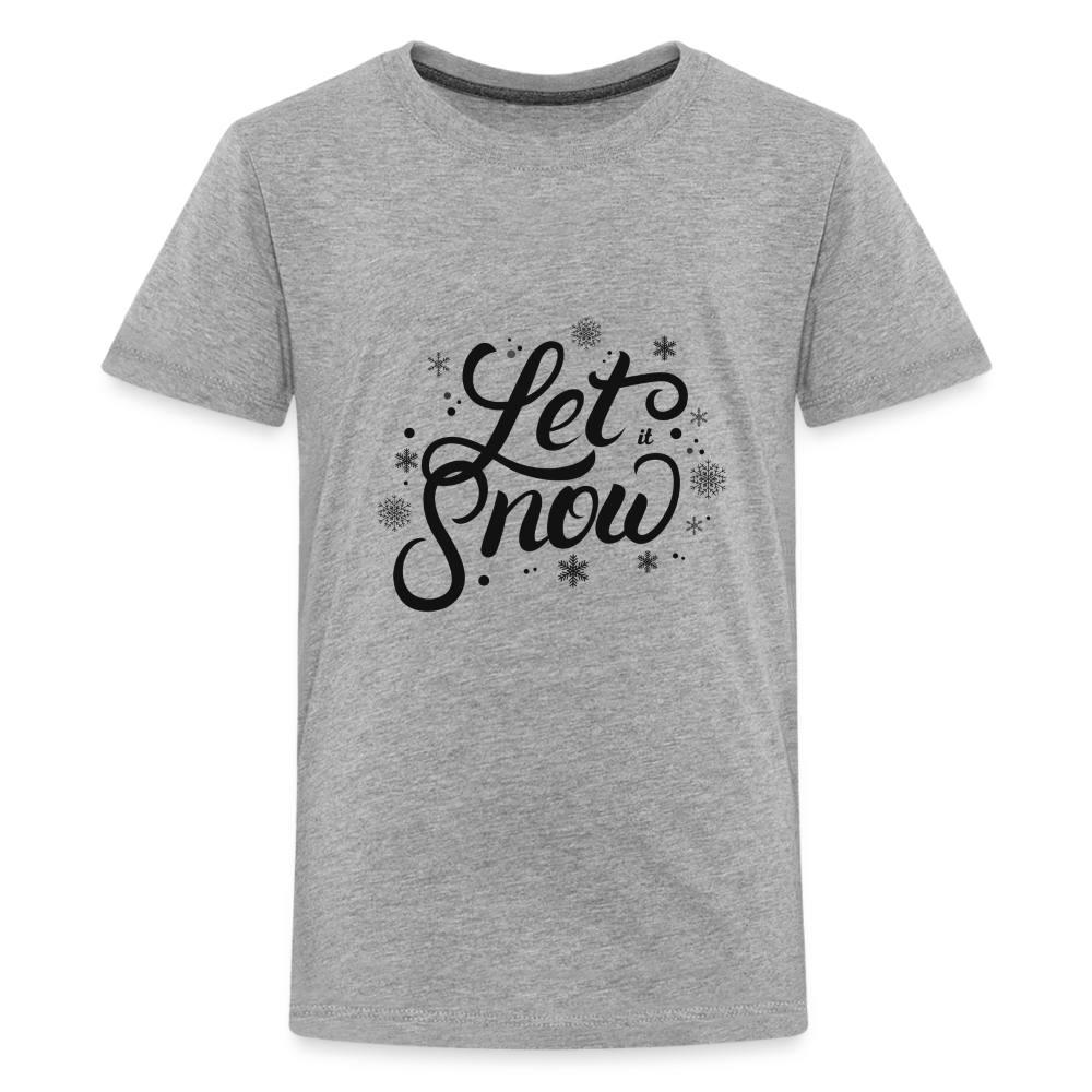 Teenager Premium T-Shirt - Let it snow - Grau meliert