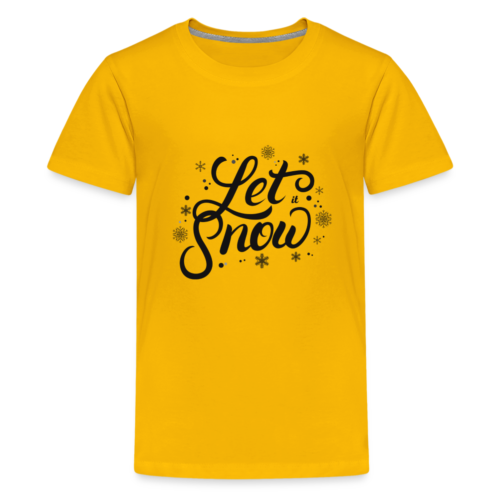 Teenager Premium T-Shirt - Let it snow - Sonnengelb