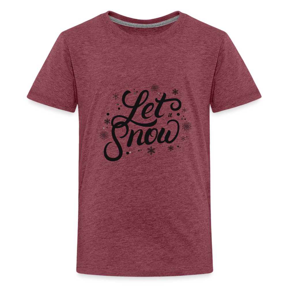 Teenager Premium T-Shirt - Let it snow - Bordeauxrot meliert