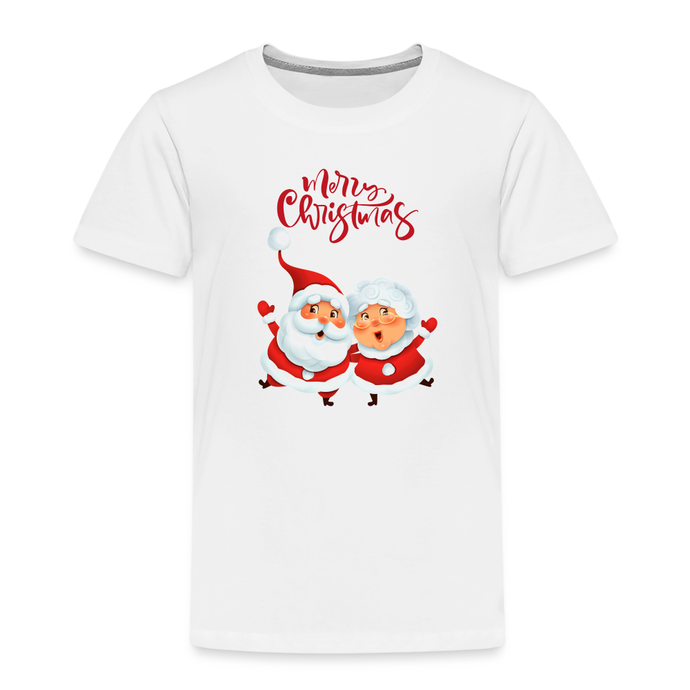 Kinder Premium T-Shirt - Santa & Mrs Clause - weiß