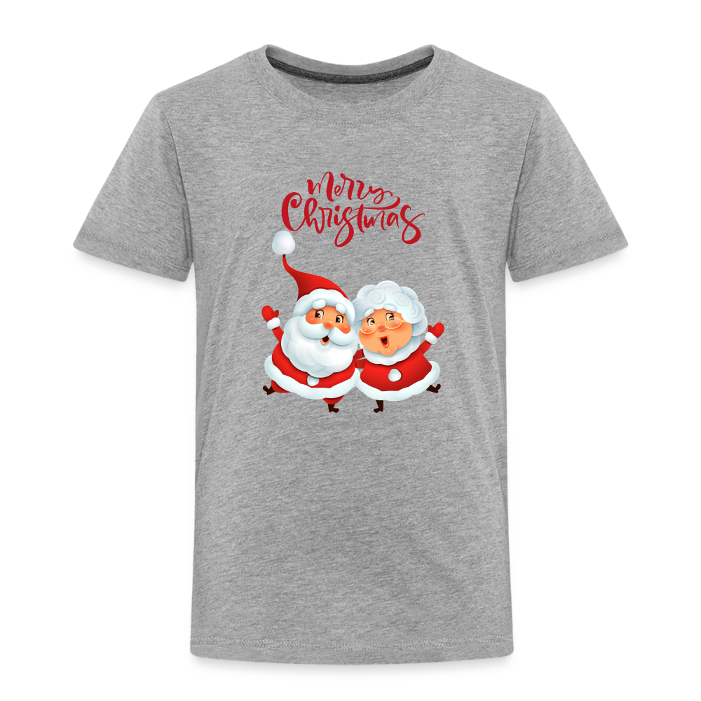 Kinder Premium T-Shirt - Santa & Mrs Clause - Grau meliert