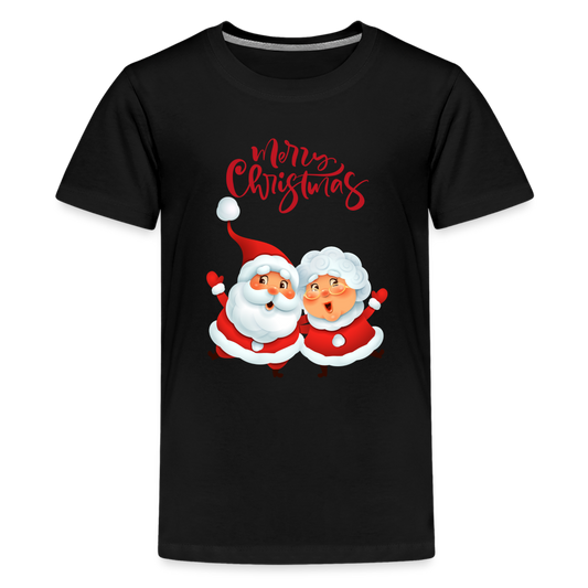 Teenager Premium T-Shirt - Santa & Mrs Clause - Schwarz