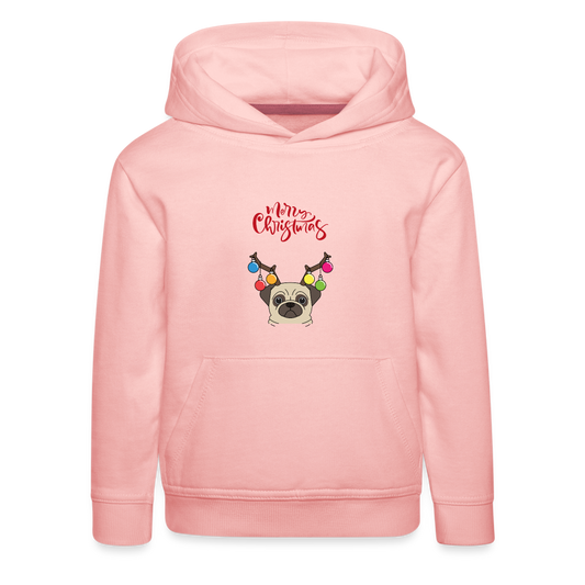 Kinder Premium Hoodie - Christmas Mops - Kristallrosa