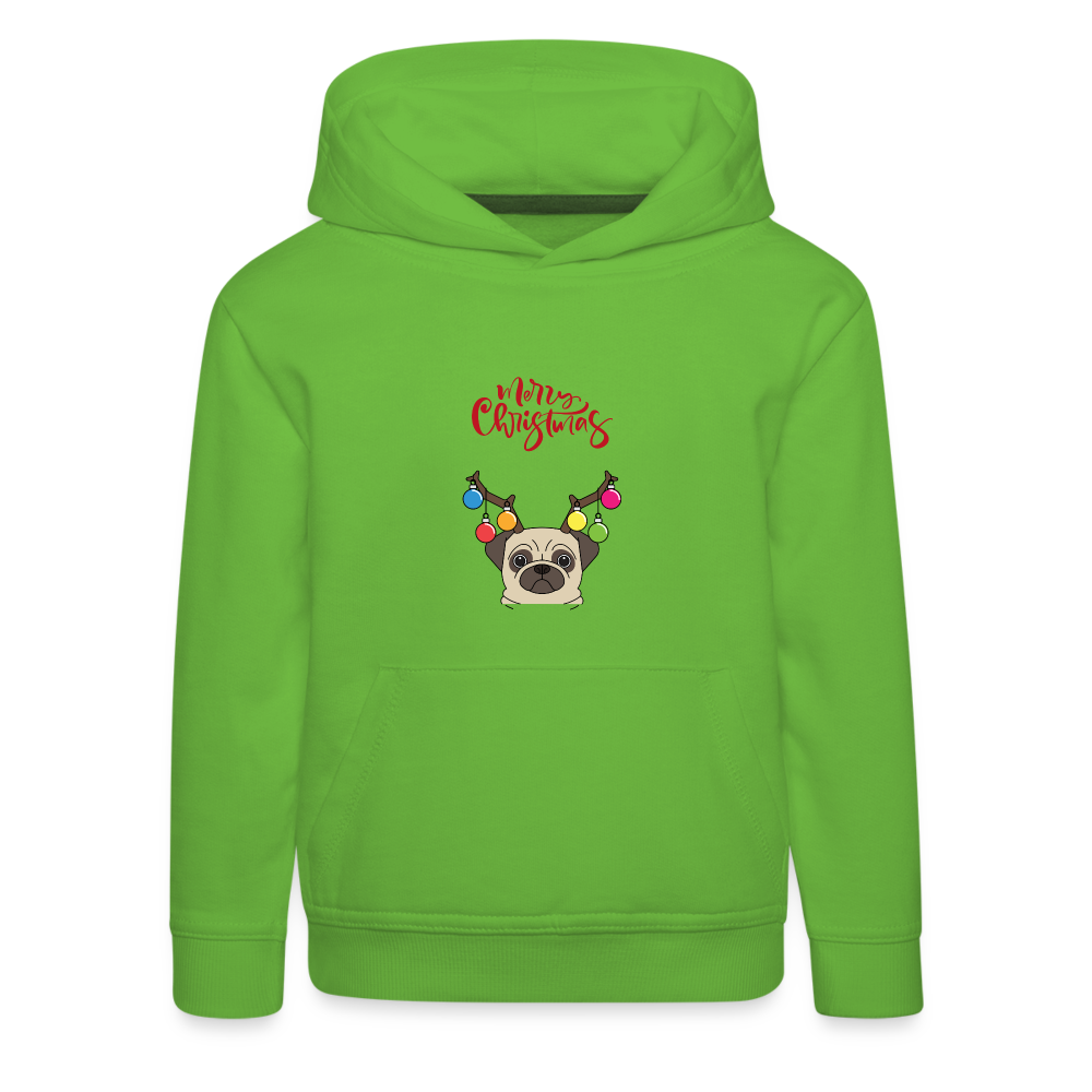 Kinder Premium Hoodie - Christmas Mops - Hellgrün