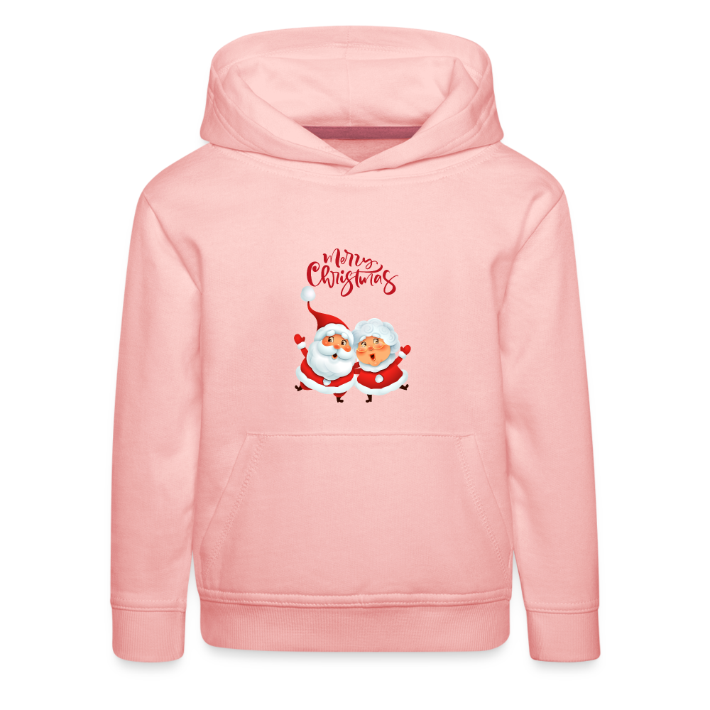 Kinder Premium Hoodie - Santa & Mrs Clause - Kristallrosa