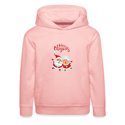 Kinder Premium Hoodie - Santa & Mrs Clause - Kristallrosa