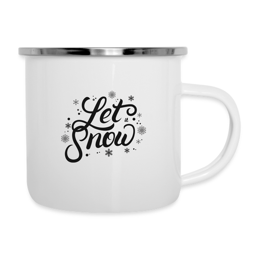 Emaille-Tasse - Let it snow - weiß