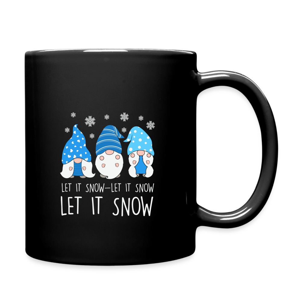 Tasse einfarbig - Let it snow Wichtel - Schwarz