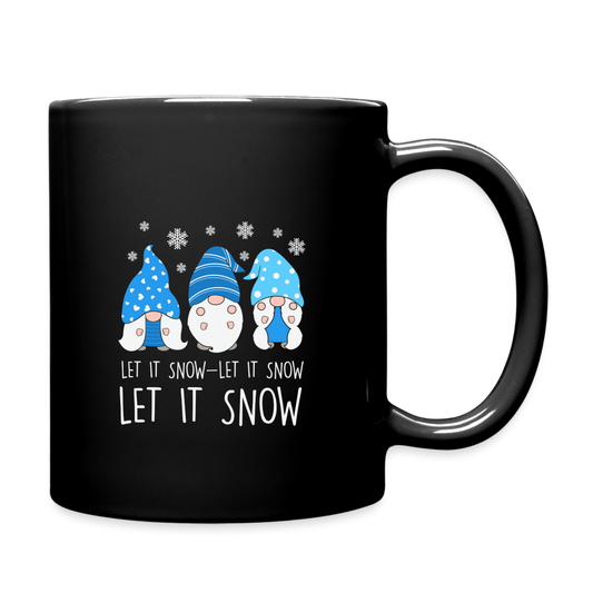 Tasse einfarbig - Let it snow Wichtel - Schwarz