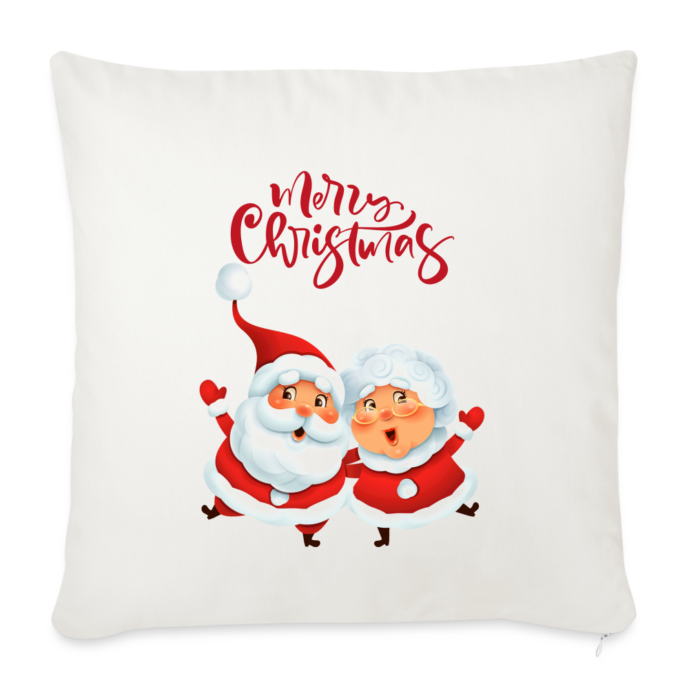 Sofakissen mit Füllung 44 x 44 cm - Santa & Mrs Clause - Naturweiß