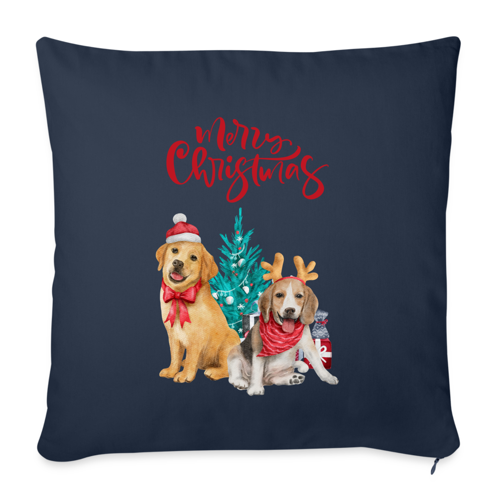 Sofakissen mit Füllung 44 x 44 cm - Christmas Dogs - Navy