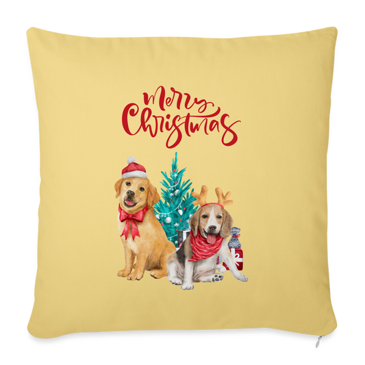 Sofakissen mit Füllung 44 x 44 cm - Christmas Dogs - Hellgelb