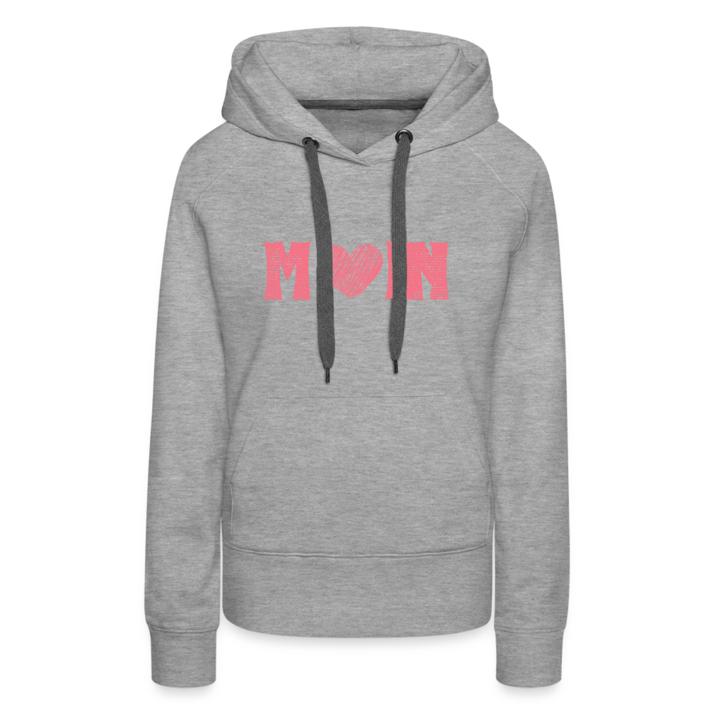 Frauen Premium Hoodie - Moin Herz (rosa) - Grau meliert