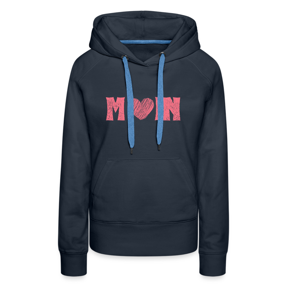 Frauen Premium Hoodie - Moin Herz (rosa) - Navy