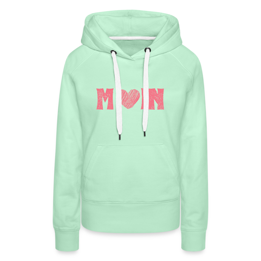 Frauen Premium Hoodie - Moin Herz (rosa) - helles Mintgrün