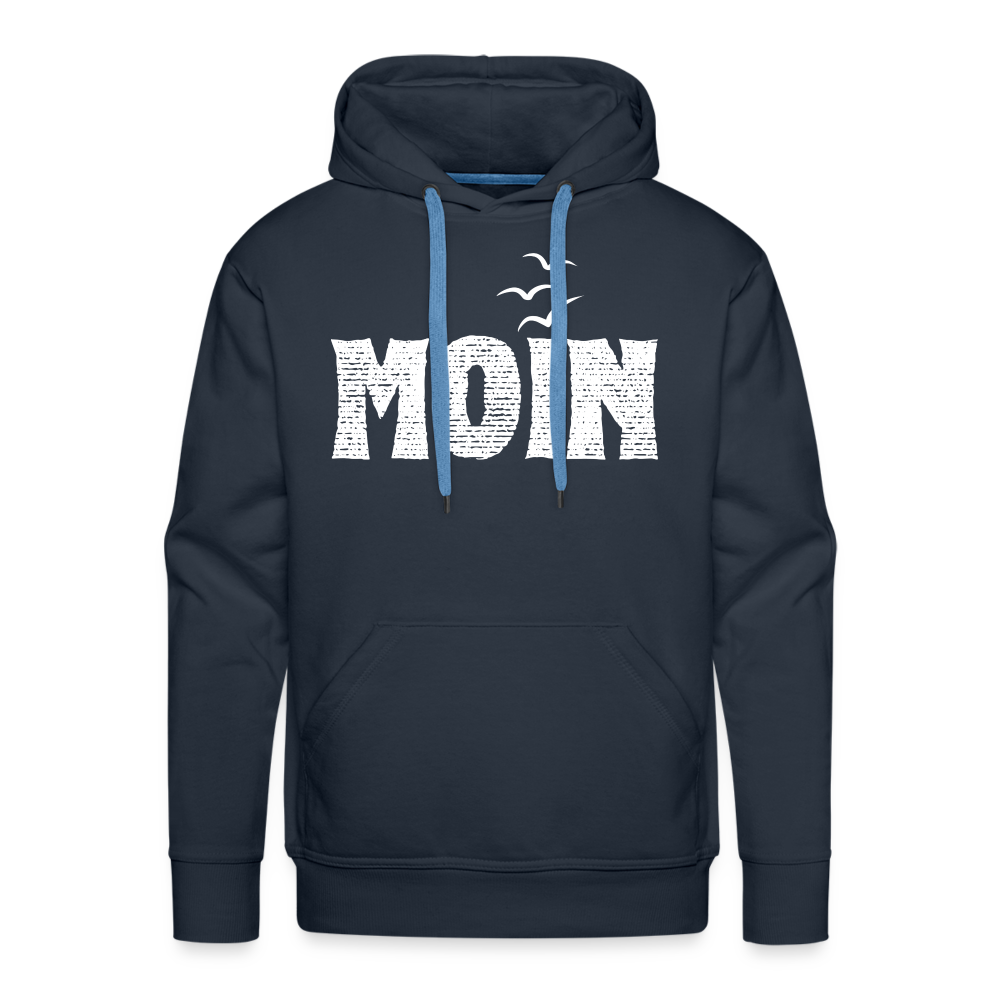 Men’s Premium Hoodie - Moin Möwen Schatten (weiß) - Navy