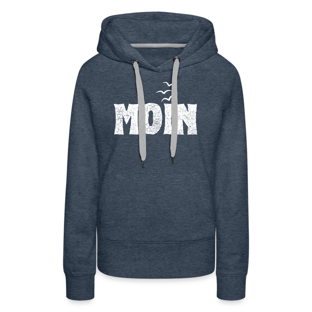 Frauen Premium Hoodie - Moin Möwen Schatten (weiß) - Jeansblau