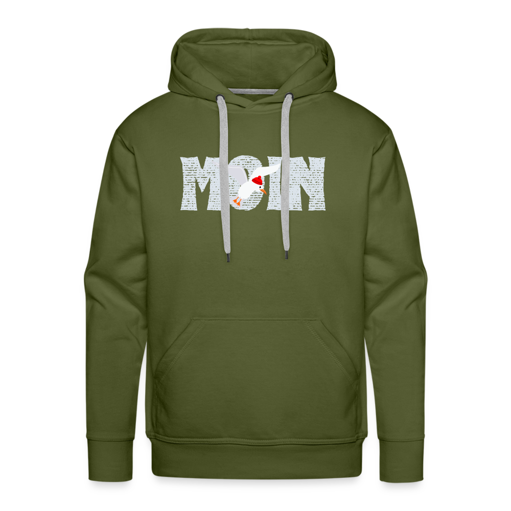 Men’s Premium Hoodie - Moin Möwe Paddel - Olivgrün