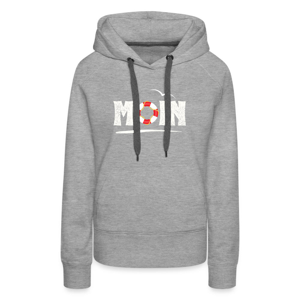 Frauen Premium Hoodie - Moin Rettungsring - Grau meliert