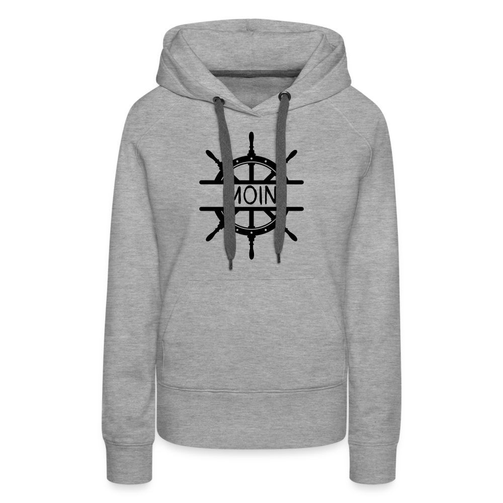 Frauen Premium Hoodie - Moin Steuerrad - Grau meliert