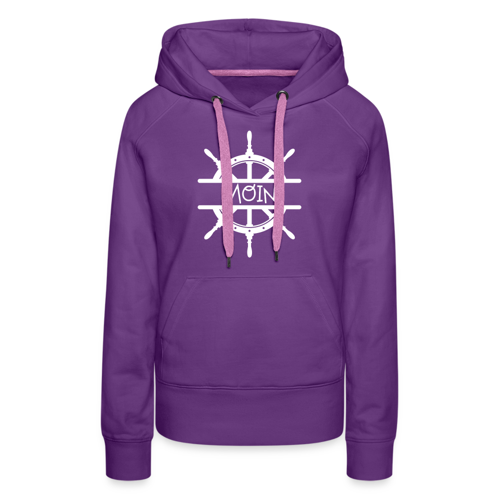 Frauen Premium Hoodie - Steuerrad Moin (weiß) - Purple