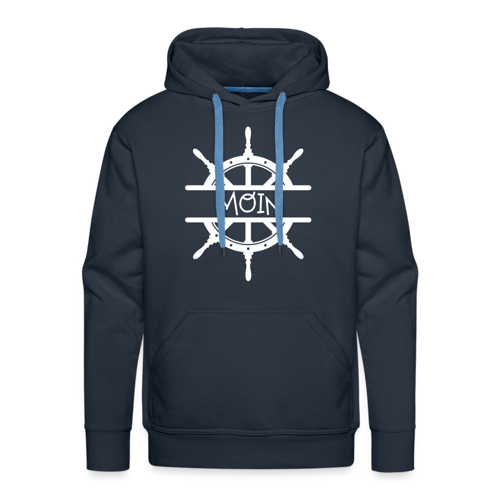 Men’s Premium Hoodie - Steuerrad Moin (weiß) - Navy