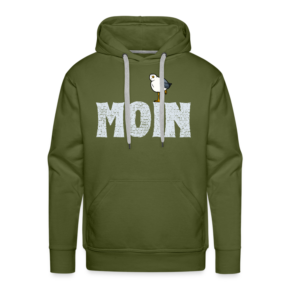 Men’s Premium Hoodie - Moin lustige Möwe - Olivgrün