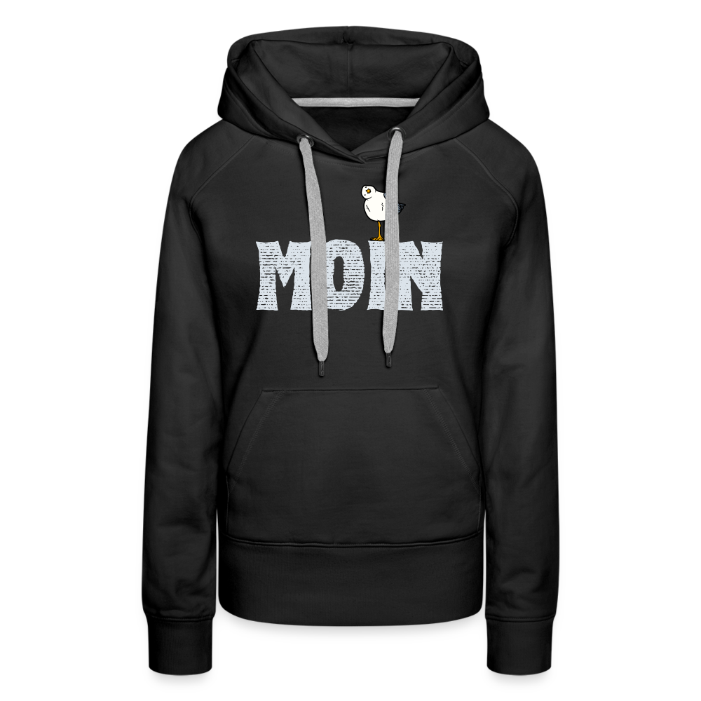 Frauen Premium Hoodie - Moin lustige Möwe - Schwarz