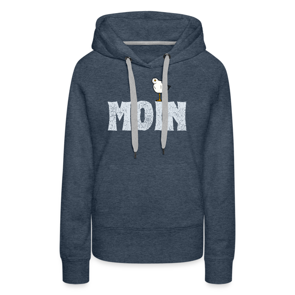 Frauen Premium Hoodie - Moin lustige Möwe - Jeansblau