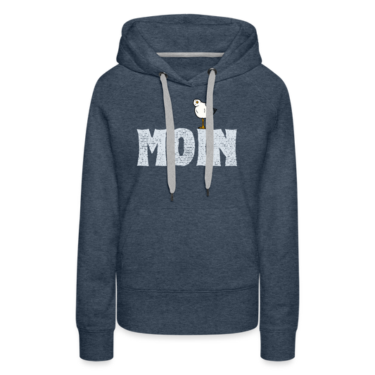 Frauen Premium Hoodie - Moin lustige Möwe - Jeansblau