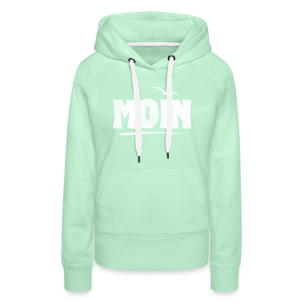 Frauen Premium Hoodie - Moin Möwe Schatten (weiß) - helles Mintgrün