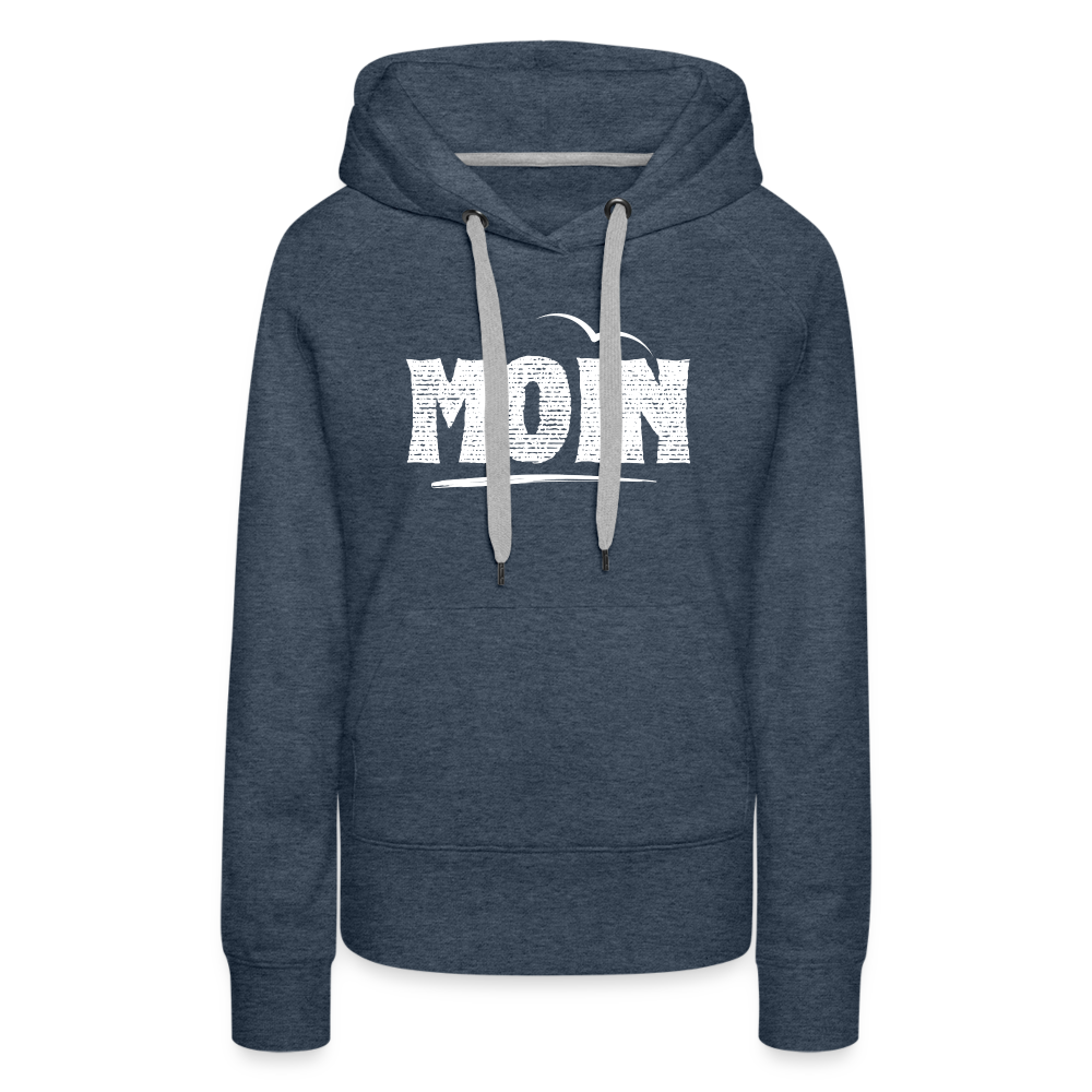 Frauen Premium Hoodie - Moin Möwe Schatten (weiß) - Jeansblau