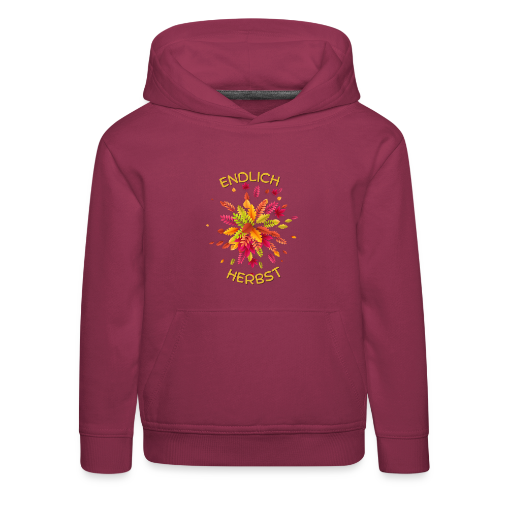 Kinder Premium Hoodie - Endlich Herbst - Bordeaux